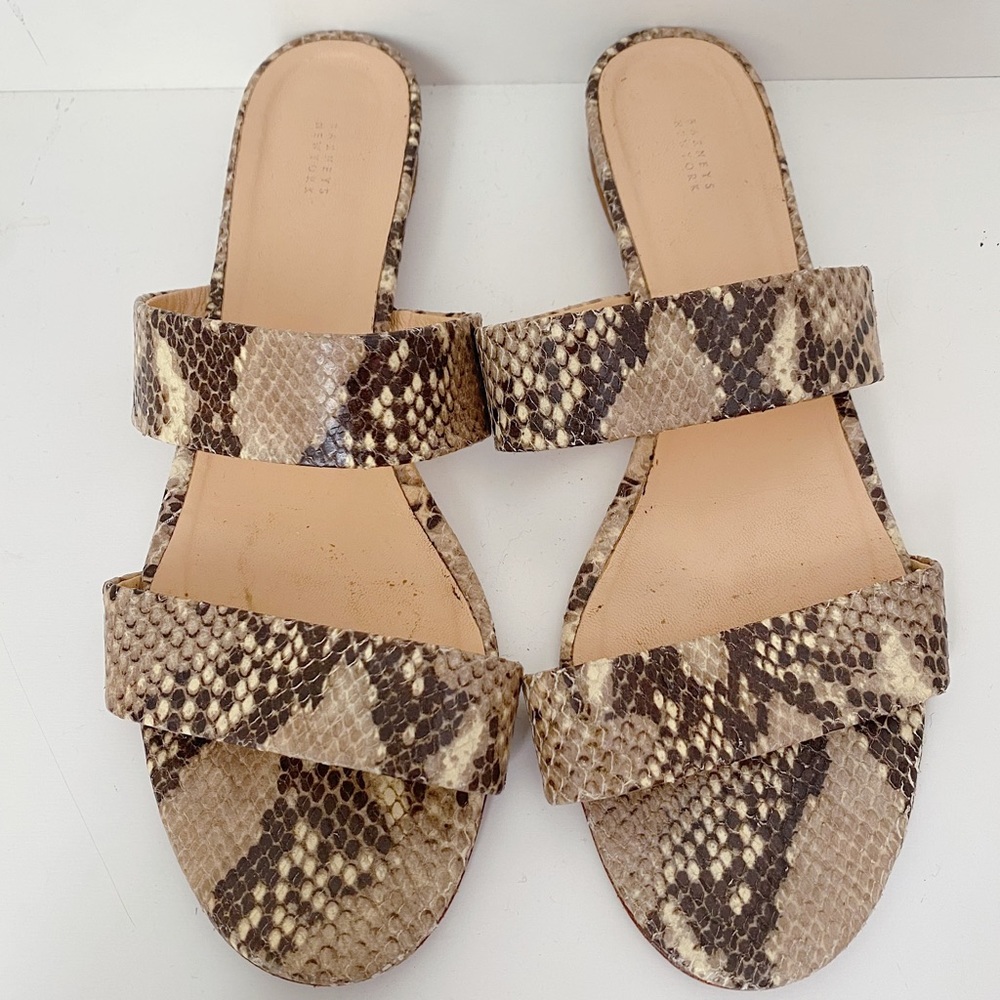 Barney’s New York Snakeskin Embossed Leather Strap Sandals 42 11 Italy